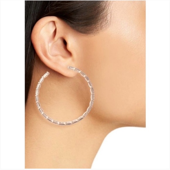 Kendra Scott Thora Rose Gold Hoop Earrings In Blush Crystal - Picture 6 of 9